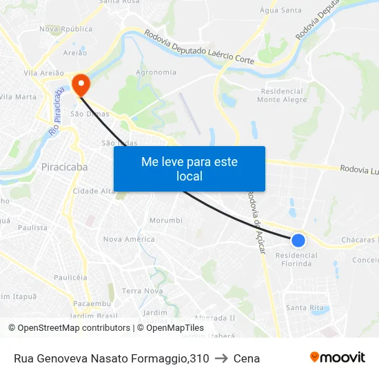 Rua Genoveva Nasato Formaggio,310 to Cena map