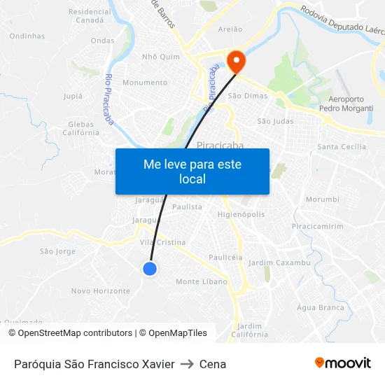 Paróquia São Francisco Xavier to Cena map