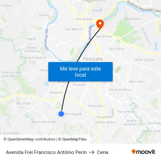 Avenida Frei Francisco Antônio Perin to Cena map