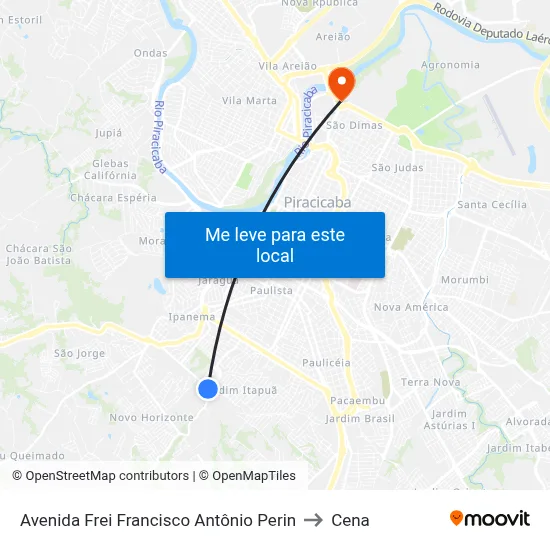Avenida Frei Francisco Antônio Perin to Cena map