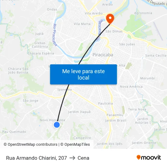 Rua Armando Chiarini, 207 to Cena map