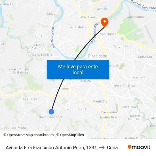 Avenida Frei Francisco Antonio Perin, 1331 to Cena map