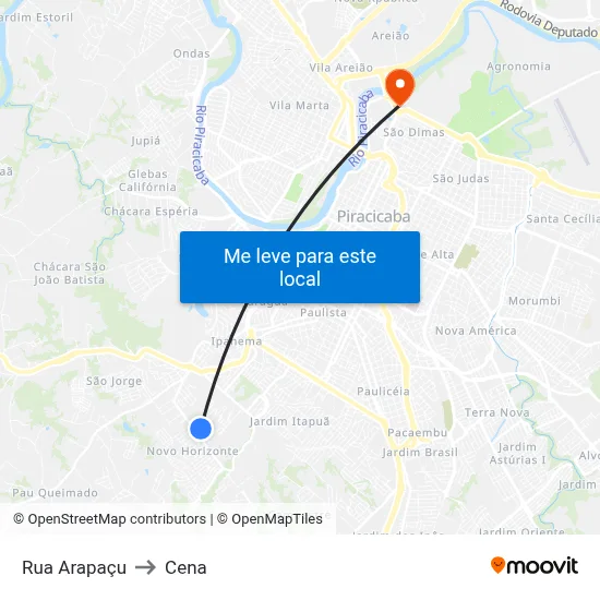 Rua Arapaçu to Cena map