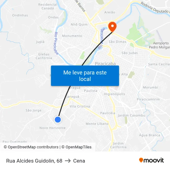 Rua Alcides Guidolin, 68 to Cena map