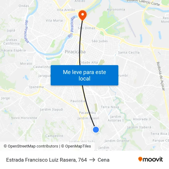 Estrada Francisco Luiz Rasera, 764 to Cena map