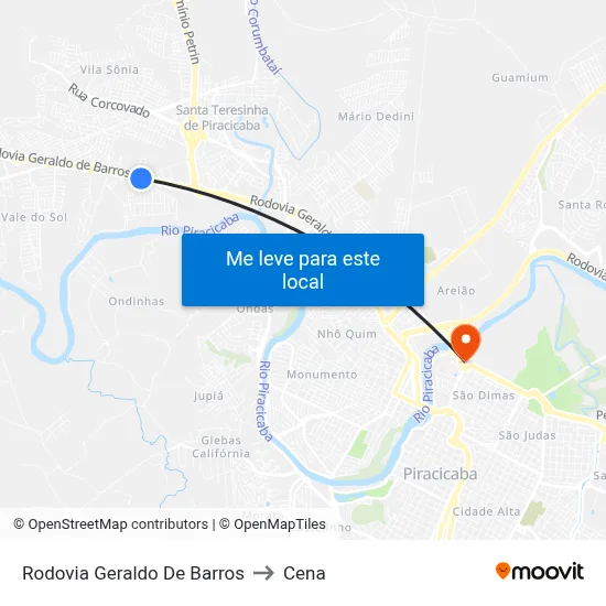 Rodovia Geraldo De Barros to Cena map