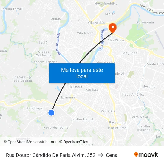 Rua Doutor Cândido De Faria Alvim, 352 to Cena map