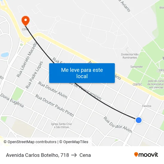 Avenida Carlos Botelho, 718 to Cena map