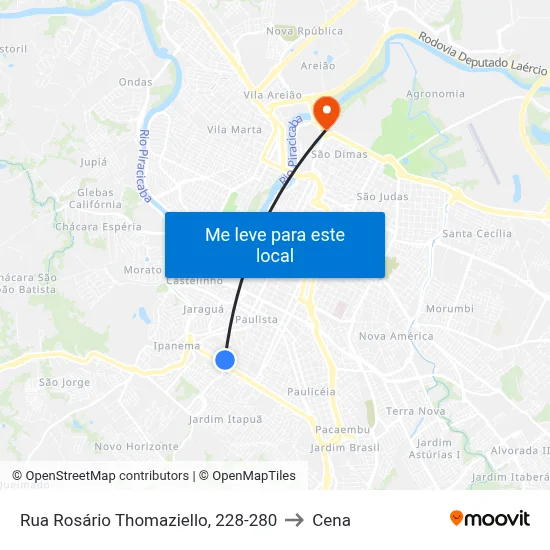 Rua Rosário Thomaziello, 228-280 to Cena map