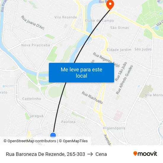Rua Baroneza De Rezende, 265-303 to Cena map