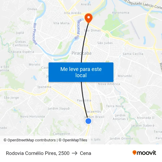 Rodovia Cornélio Pires, 2500 to Cena map