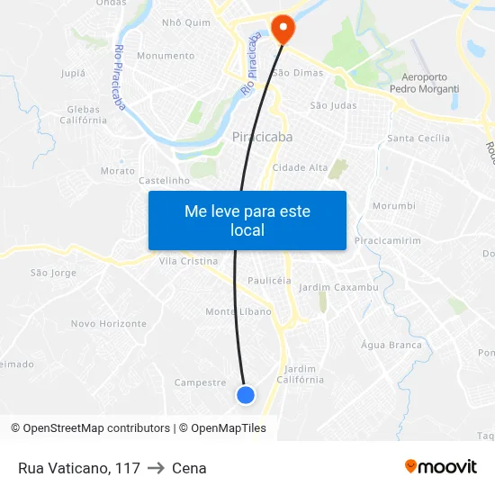 Rua Vaticano, 117 to Cena map