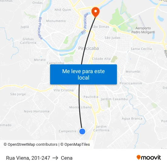 Rua Viena, 201-247 to Cena map