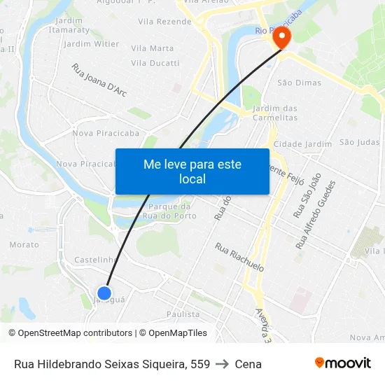 Rua Hildebrando Seixas Siqueira, 559 to Cena map