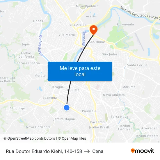 Rua Doutor Eduardo Kiehl, 140-158 to Cena map
