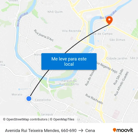 Avenida Rui Teixeira Mendes, 660-690 to Cena map