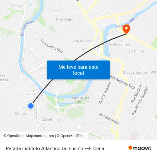 Parada Instituto Atlântico De Ensino to Cena map