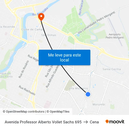 Avenida Professor Alberto Vollet Sachs 695 to Cena map