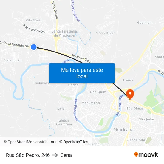 Rua São Pedro, 246 to Cena map