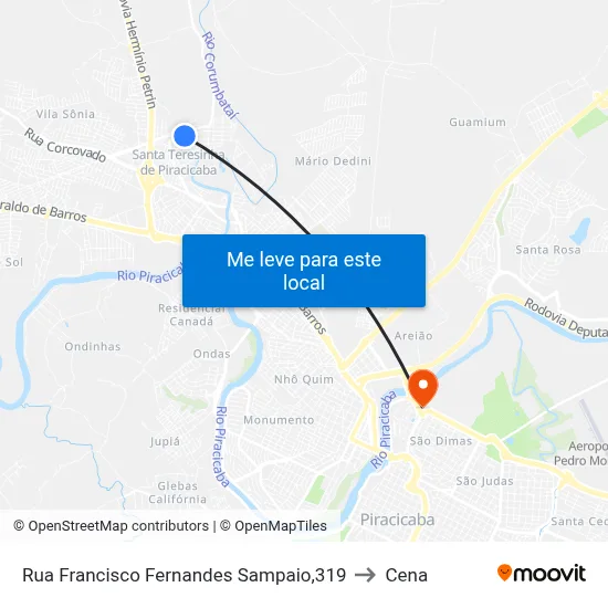 Rua Francisco Fernandes Sampaio,319 to Cena map