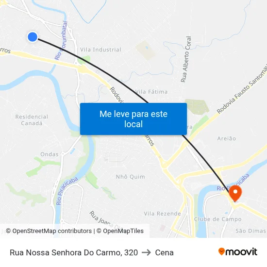 Rua Nossa Senhora Do Carmo, 320 to Cena map