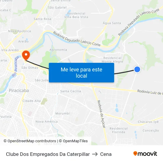 Clube Dos Empregados Da Caterpillar to Cena map