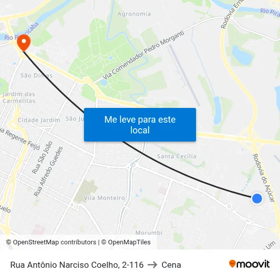 Rua Antônio Narciso Coelho, 2-116 to Cena map
