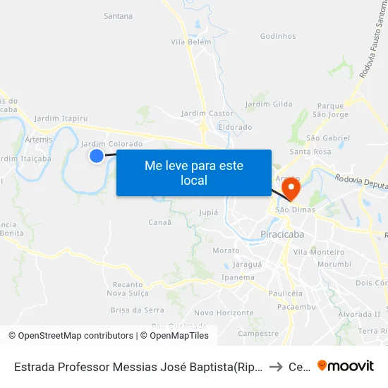 Estrada Professor Messias José Baptista(Rip-175), 737 to Cena map