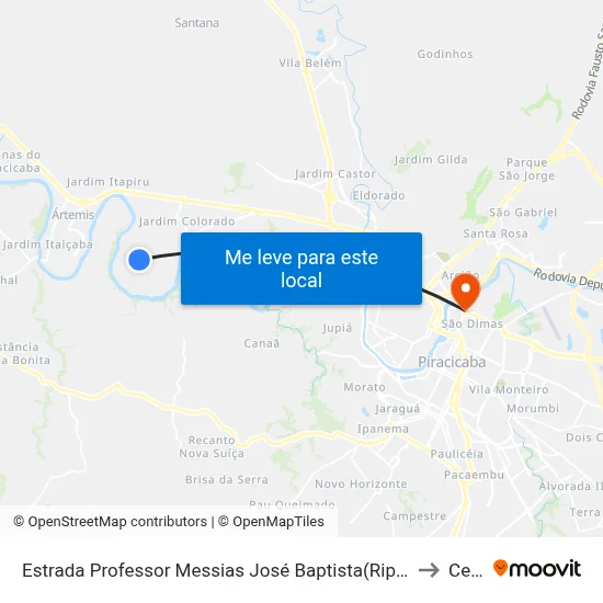 Estrada Professor Messias José Baptista(Rip-175), 737 to Cena map
