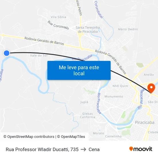 Rua Professor Wladir Ducatti, 735 to Cena map