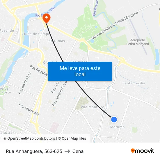 Rua Anhanguera, 563-625 to Cena map