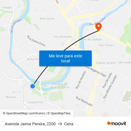 Avenida Jaime Pereira, 2200 to Cena map