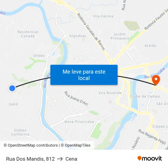 Rua Dos Mandis, 812 to Cena map