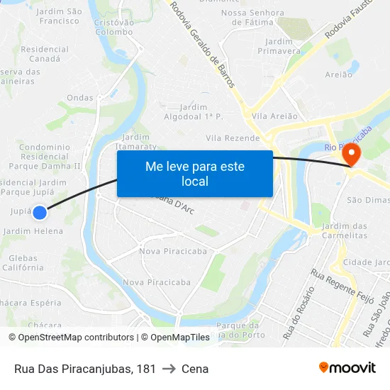 Rua Das Piracanjubas, 181 to Cena map