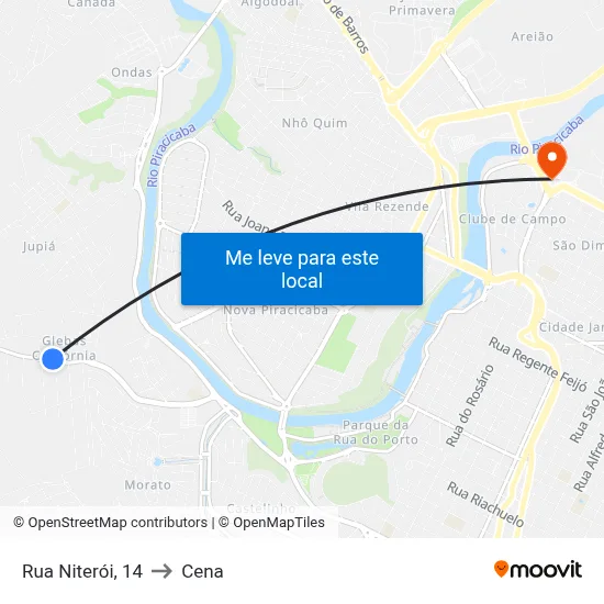 Rua Niterói, 14 to Cena map