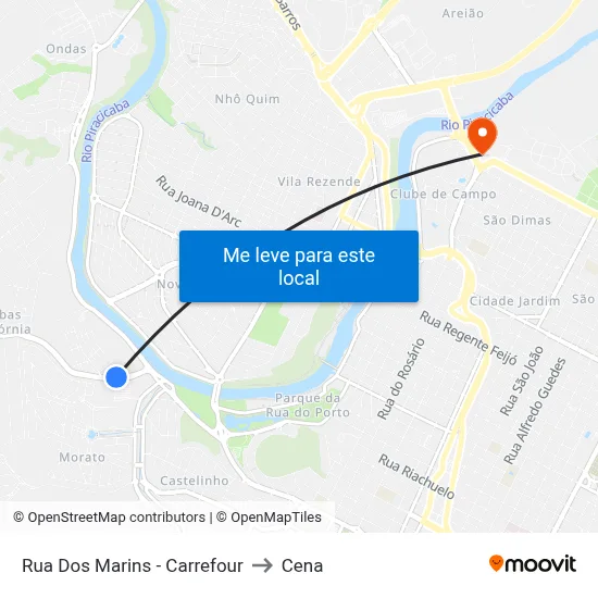 Rua Dos Marins - Carrefour to Cena map