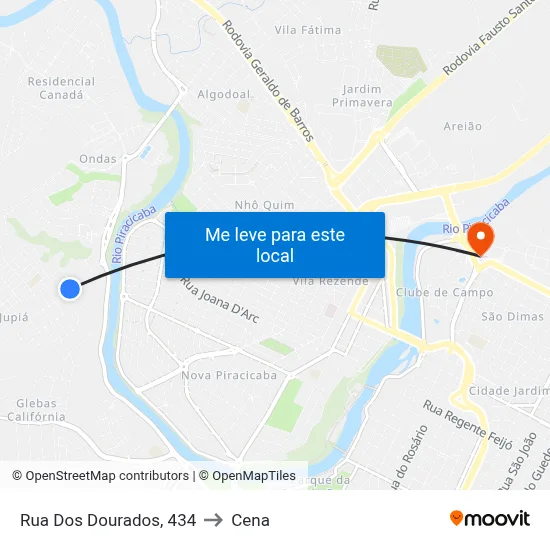 Rua Dos Dourados, 434 to Cena map