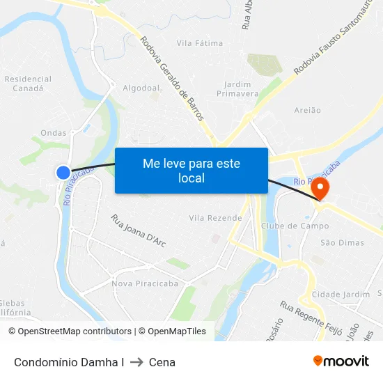 Condomínio Damha I to Cena map