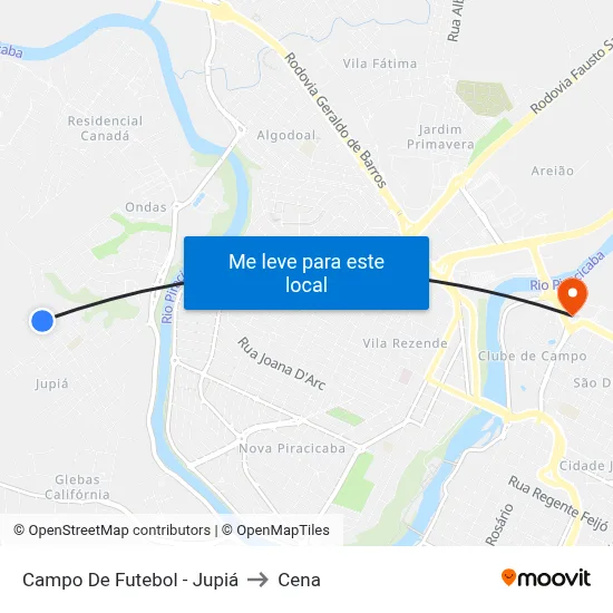 Campo De Futebol - Jupiá to Cena map