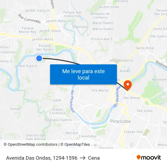 Avenida Das Ondas, 1294-1596 to Cena map