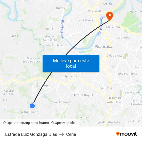 Estrada Luiz Gonzaga Dias to Cena map
