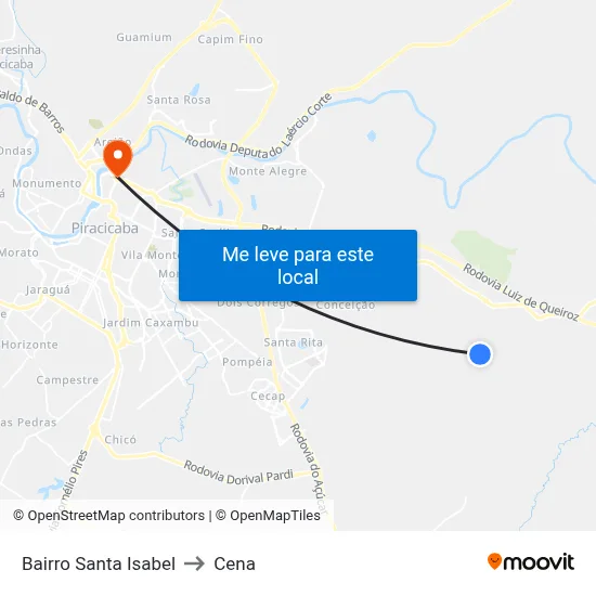 Bairro Santa Isabel to Cena map