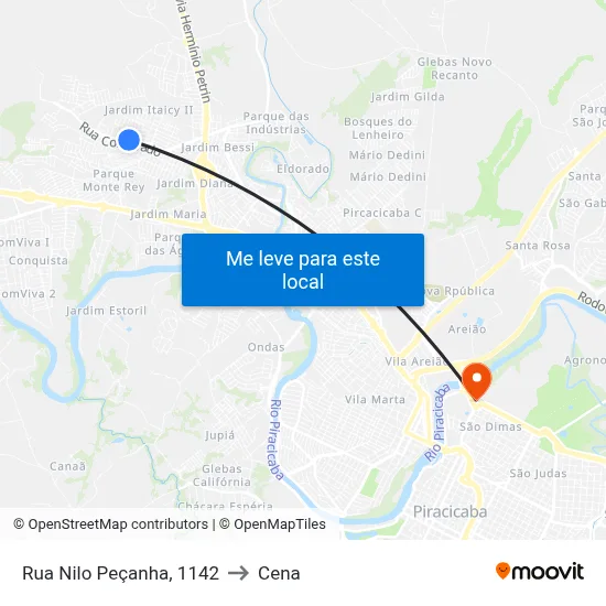 Rua Nilo Peçanha, 1142 to Cena map