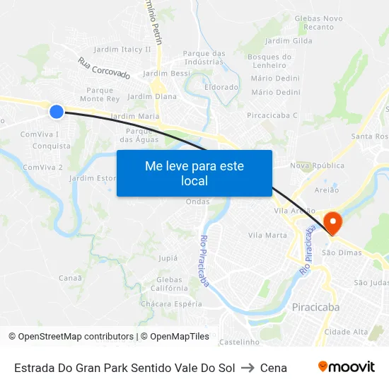 Estrada Do Gran Park Sentido Vale Do Sol to Cena map