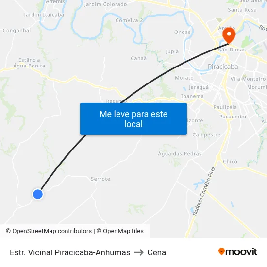 Estr. Vicinal Piracicaba-Anhumas to Cena map