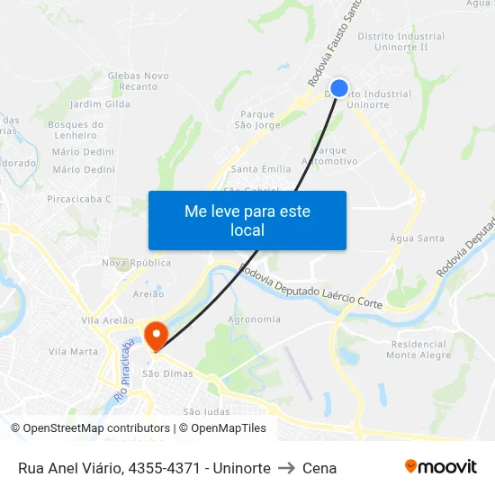 Rua Anel Viário, 4355-4371 - Uninorte to Cena map