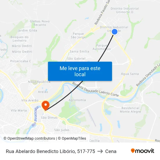 Rua Abelardo Benedicto Libório, 517-775 to Cena map