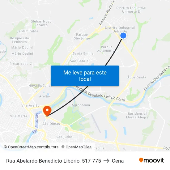 Rua Abelardo Benedicto Libório, 517-775 to Cena map