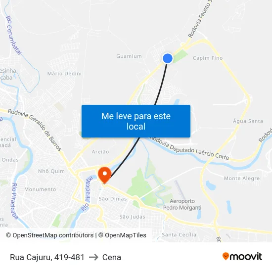 Rua Cajuru, 419-481 to Cena map