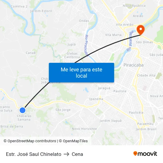 Estr. José Saul Chinelato to Cena map
